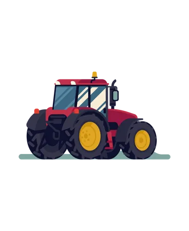 Tractor con tracción en las cuatro ruedas  Ilustración