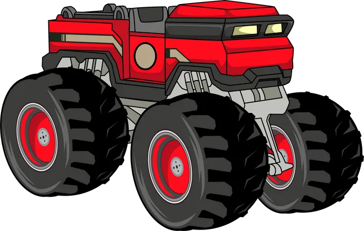 Gran tractor monstruo  Ilustración