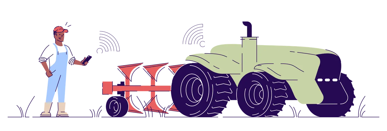 Tractor sin conductor  Ilustración