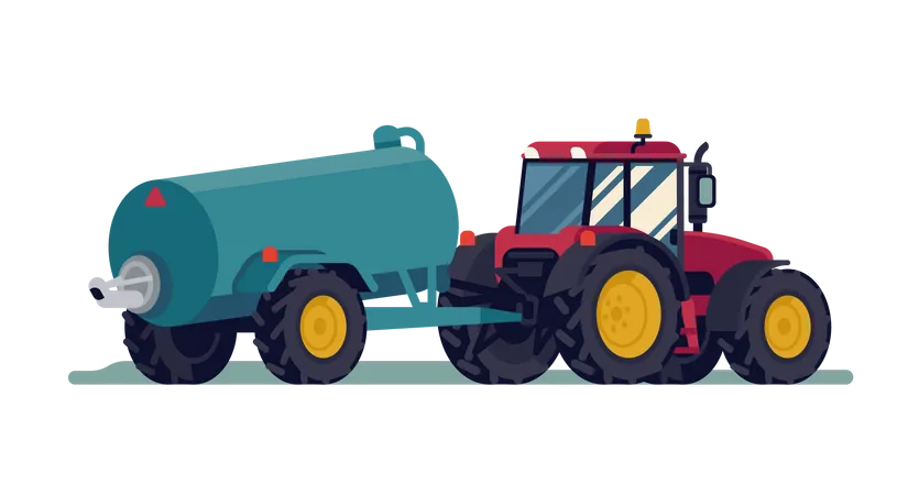 Tractor with slurry tank  Illustration