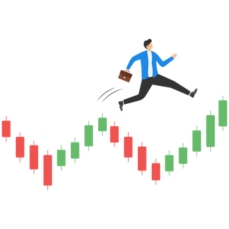 Trader make profit with investment trading  Illustration