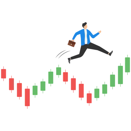 Trader Make Profit With Investment Trading Stock Market Growth Get Rich From Crypto Trading Illustration