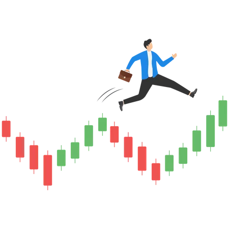 Trader make profit with investment trading  Illustration