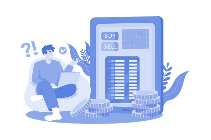Traders buy and sell securities for profit  Illustration