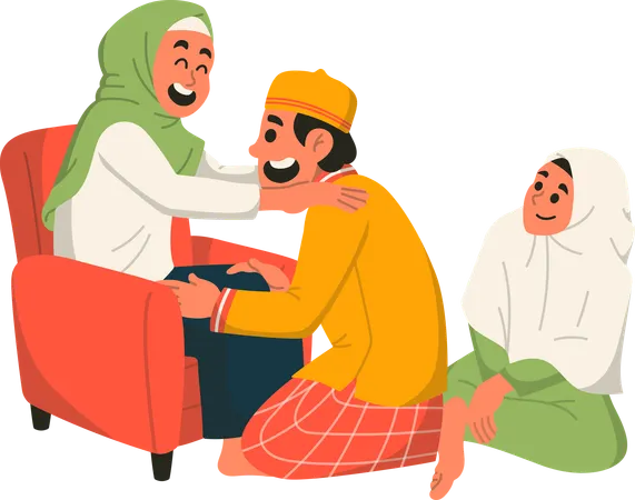 Tradición Sungkem durante el Eid al-Fitr  Ilustración