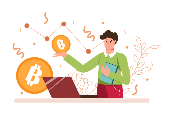 Trading Bitcoin Illustration