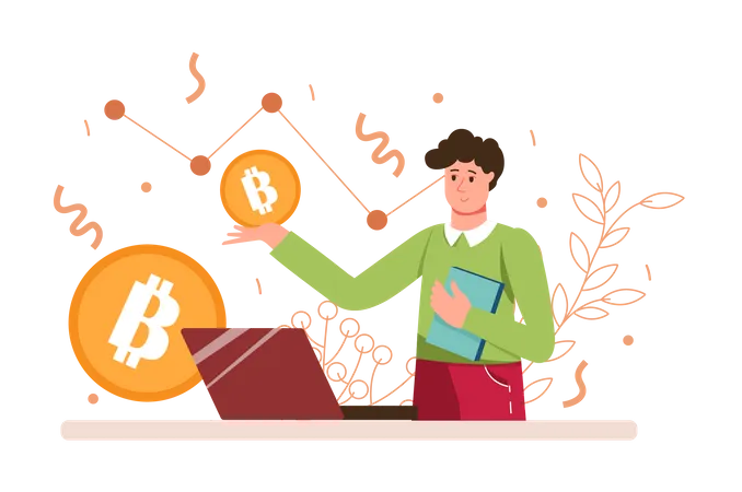 Trading Bitcoin Illustration