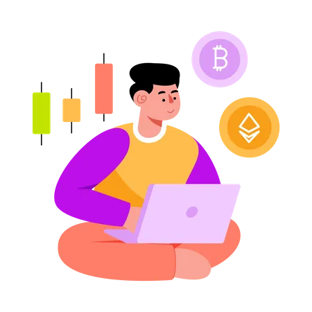 Trading Cryptocurrency  Illustration