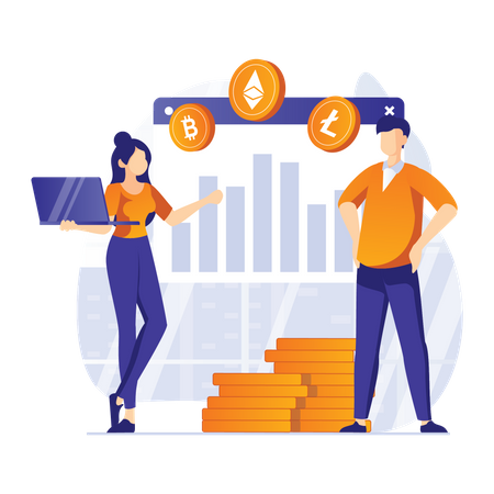 Trading de crypto-monnaie  Illustration