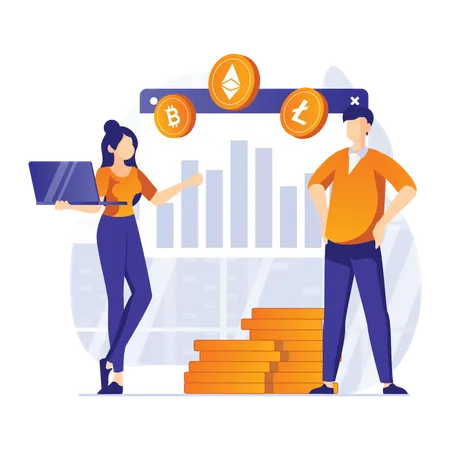 Trading de crypto-monnaie  Illustration