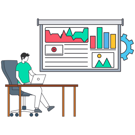 Trading expert or financial trader  Illustration