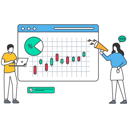Trading expert or financial trader  Illustration