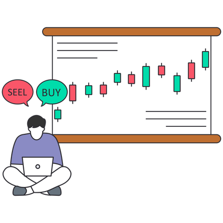 Trading platform or an online application that allows individuals and institutions to buy and sell financial instruments  Illustration