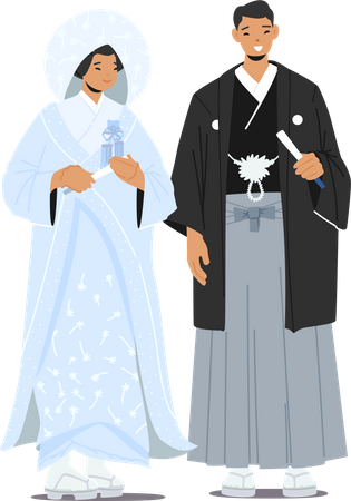 Traditional Asian Marriage Ceremony  Illustration