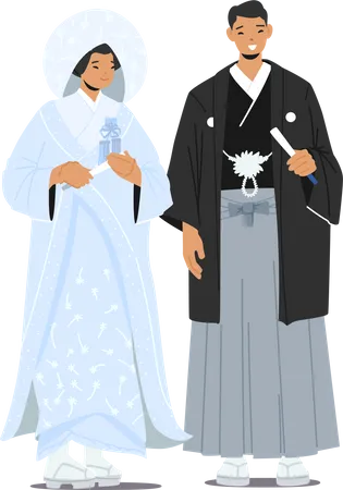 Traditional Asian Marriage Ceremony  Illustration