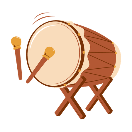 Traditional bedug muslim drum  Illustration