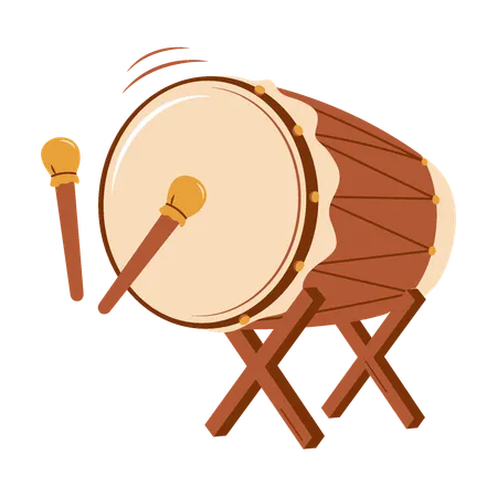 Traditional bedug muslim drum  Illustration