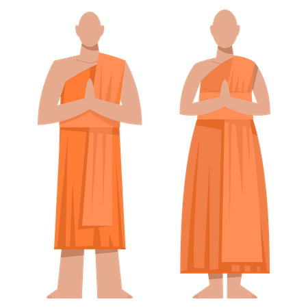 Traditional buddhist monk Illustration