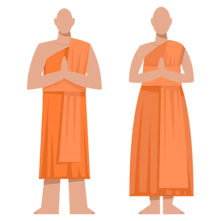 Traditional buddhist monk  Illustration