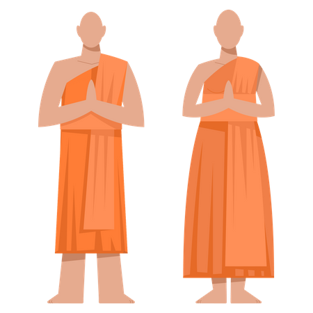 Traditional buddhist monk  Illustration