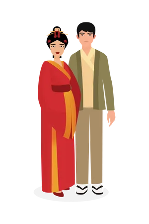 Traditional Chinese Wear  Illustration