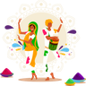 traditional holi dance illustration svg