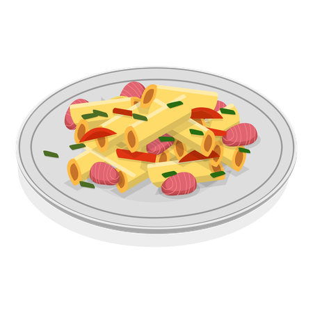 Traditional Italian Food  Illustration