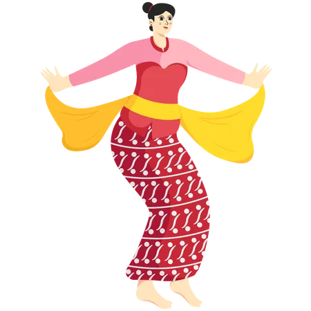 Traditional Jaipong Dance  Illustration