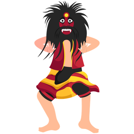 Traditional Ponorogo Reog Dance  Illustration