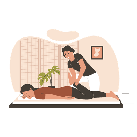 Traditional thai massage therapist  일러스트레이션