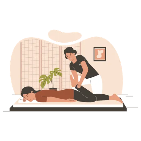 Traditional Thai Massage Therapist Vector Concept Alternative Medicine Concept Flat Illustration Concept Illustration