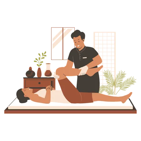 Traditional Thai Massage Therapist Vector Concept Alternative Medicine Concept Flat Illustration Concept Illustration