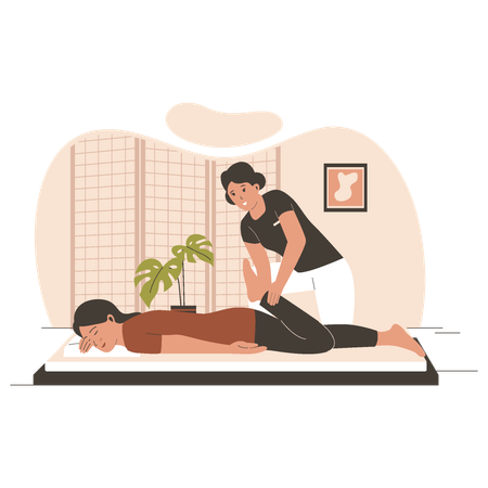 Traditional thai massage therapist  Illustration