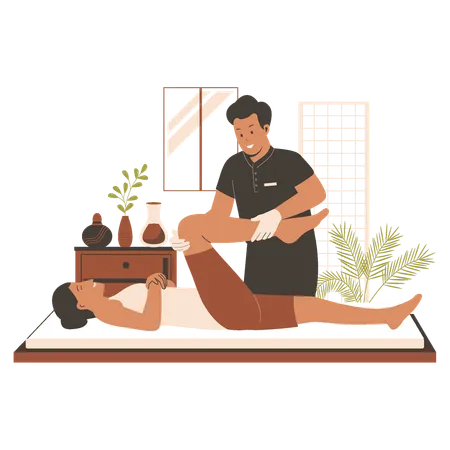 Traditional thai massage therapist  Illustration