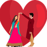 traditional valentine couple illustration svg