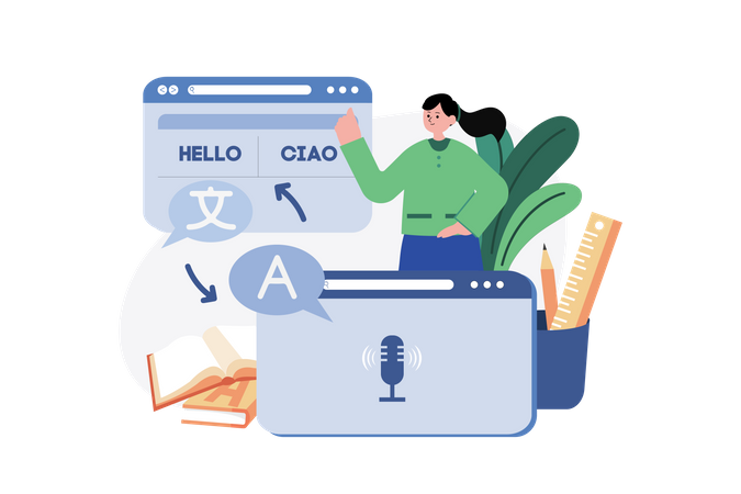 Traductor de idiomas en línea  Ilustración