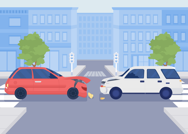Traffic collision Illustration
