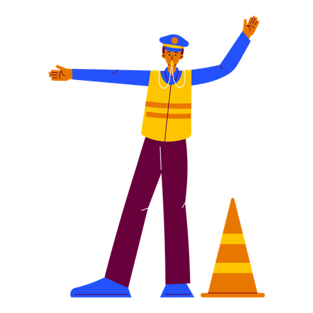 Traffic cop  Illustration