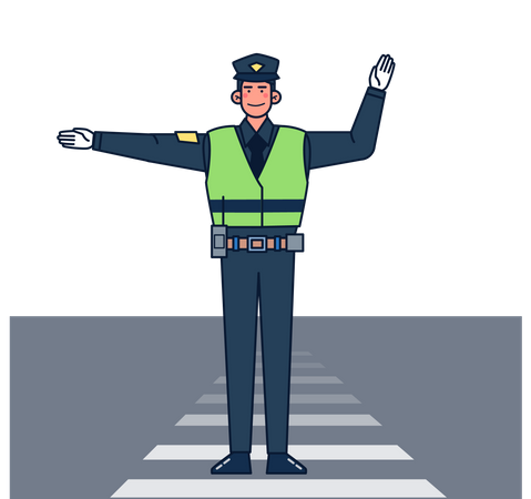 Traffic man  イラスト