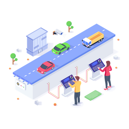 Traffic Monitoring  Illustration