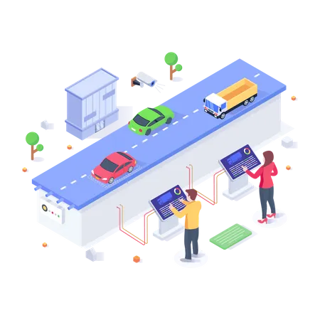 Traffic Monitoring  Illustration