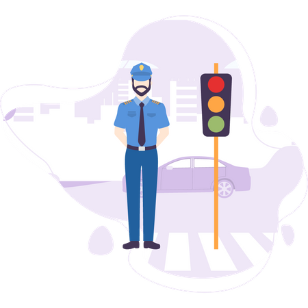 Traffic officer Illustration