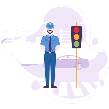 Traffic officer  Illustration