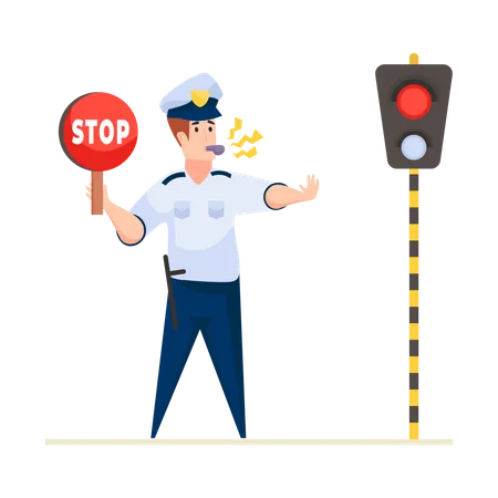 Traffic Police  Illustration