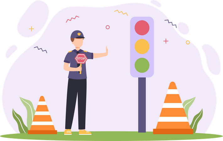 Traffic police  Illustration