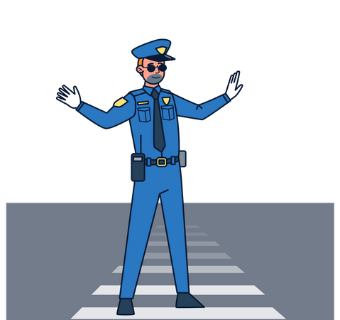 Traffic police  イラスト