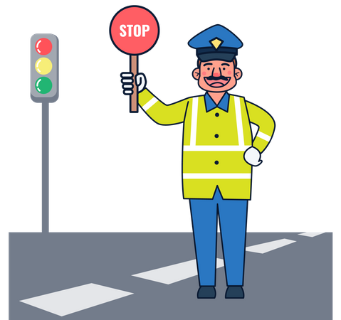 Traffic police  イラスト