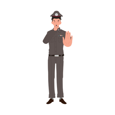 Traffic police on duty  Illustration