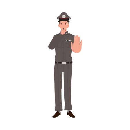 Traffic police on duty  Illustration