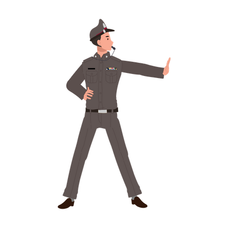 Traffic police on duty  Illustration